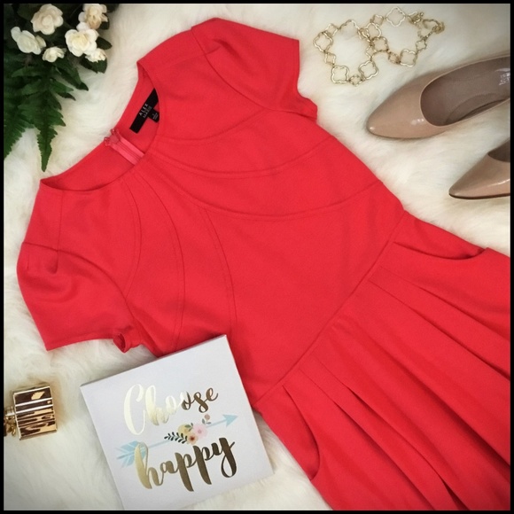 Alex Marie Dresses & Skirts - Alex Marie Fit And Flare Short Sleeve Knit Dress